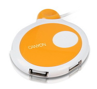 USB-концентратор 4 портовый Canyon USB2.0, Orange (CNR-USBHUB10W)