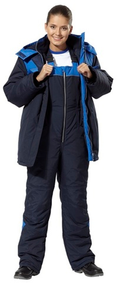 Костюм "ЛАВИНА" женский, темно-синий с васильковым, куртка + пк - РАСПРОДАЖА