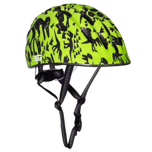 Шлем STG модель HB10, S (48-52см), черный/зеленый, с фикс застежкой