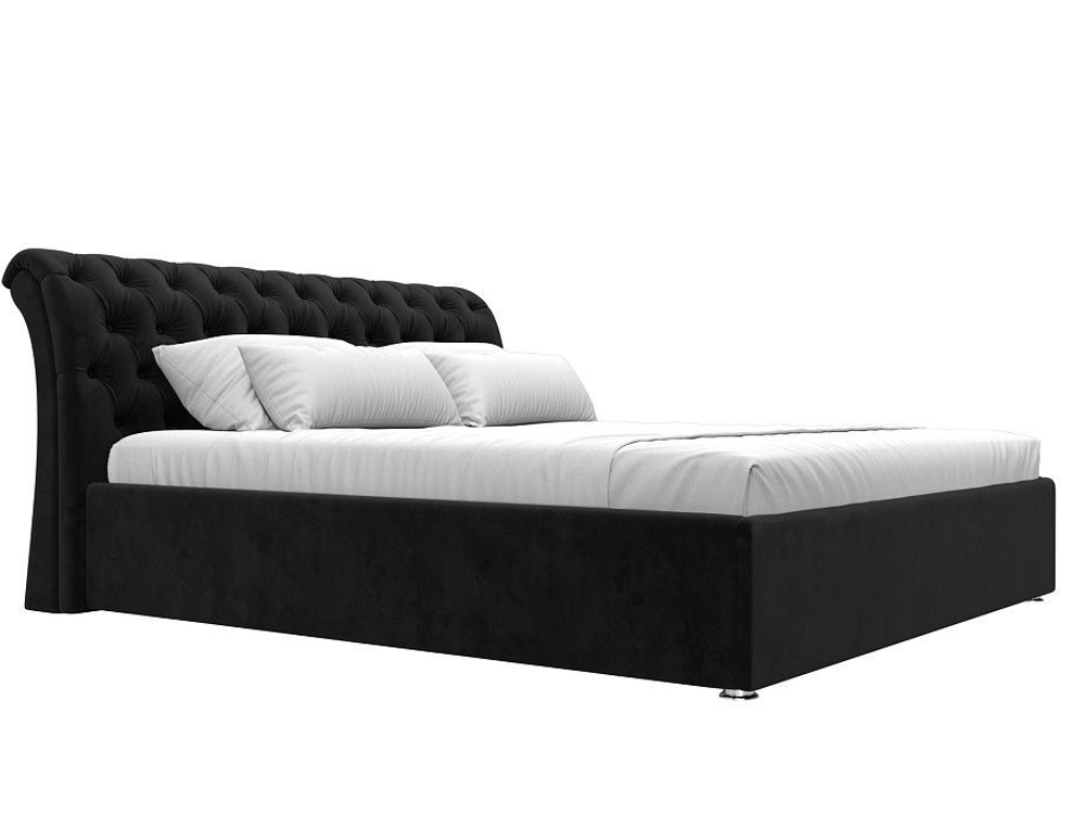 Кровать интерьерная Сицилия 180, Черный, Велюр, 120882