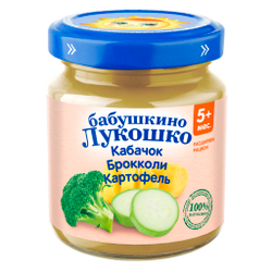 Пюре из кабачков, капусты брокколи и картофеля 100г "Бабушкино лукошко"