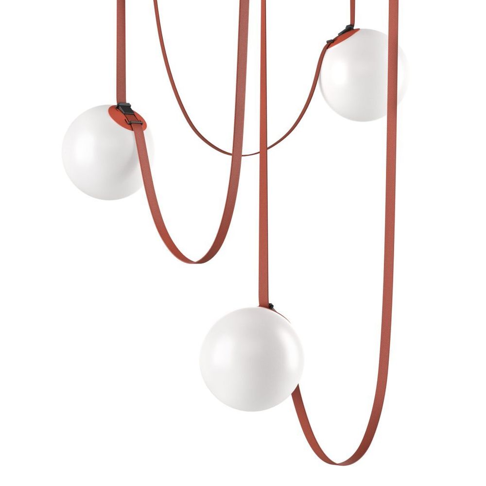 Подвесной дизайнерский светильник Plusminus Semispheres by Vibia (3 плафона, оранжевый)