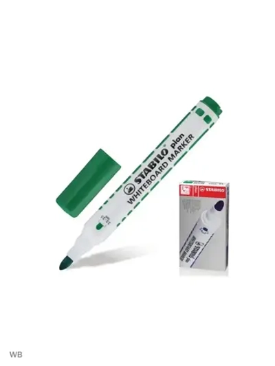 Маркер для доски "Plan" стираемый зеленый, 10 шт.