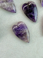 Подвеска сердце, аметист 40*25 мм