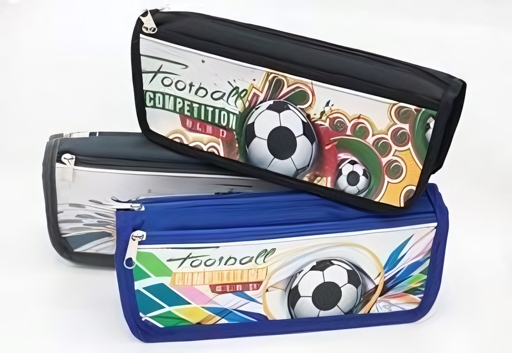 Пенал "Футбол" 21,5*5*9 см, 2 отд., 3 вида микс