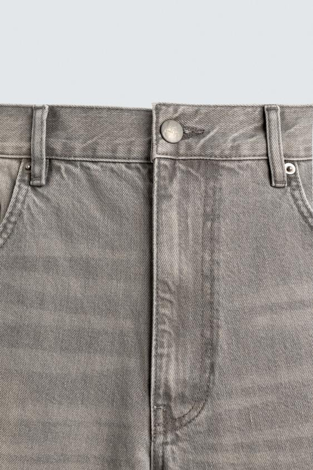 ZARA ДЖИНСОВЫЕ ШОРТЫ BAGGY FIT С БРЫЗГАМИ, БЕЖЕВЫЙ
