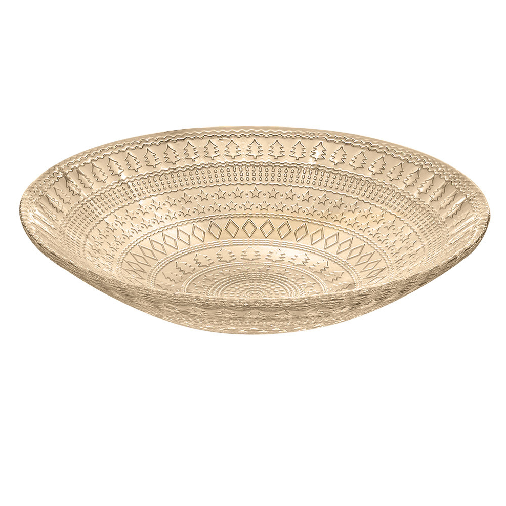 Блюдо круглое глубокое 30см IVV Праздники золотистое