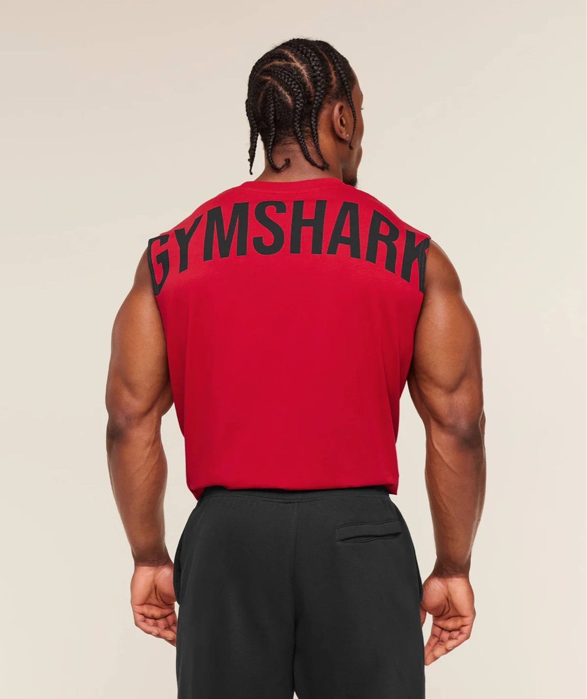 Майка GYMSHARK Power Cut Off Tank Red
