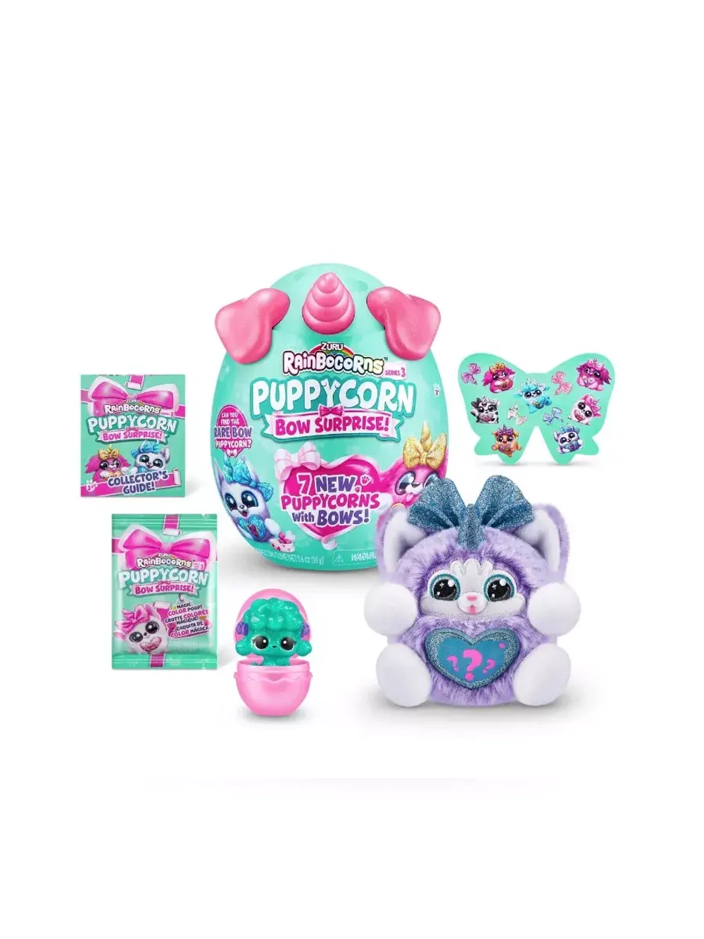 Мягкая игрушка сюрприз яйцо Rainbocorns Puppycorn Bow Зуру