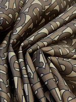 Курточно-плащевая ткань п/э Burberry коричневая с лого