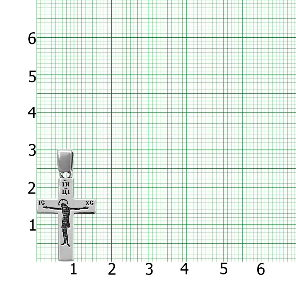 Крест с распятием родированный