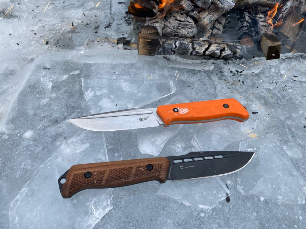 Туристический нож Baikal D2 StoneWash G10 Orange