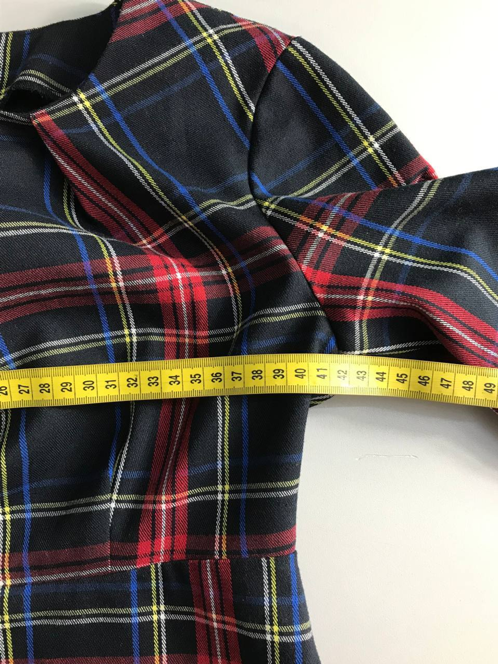 Платье в классическую клетку, визуально 42 размер