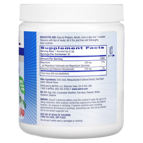 Natrol, магний, со вкусом вишни, 477 г (16,8 унции)
