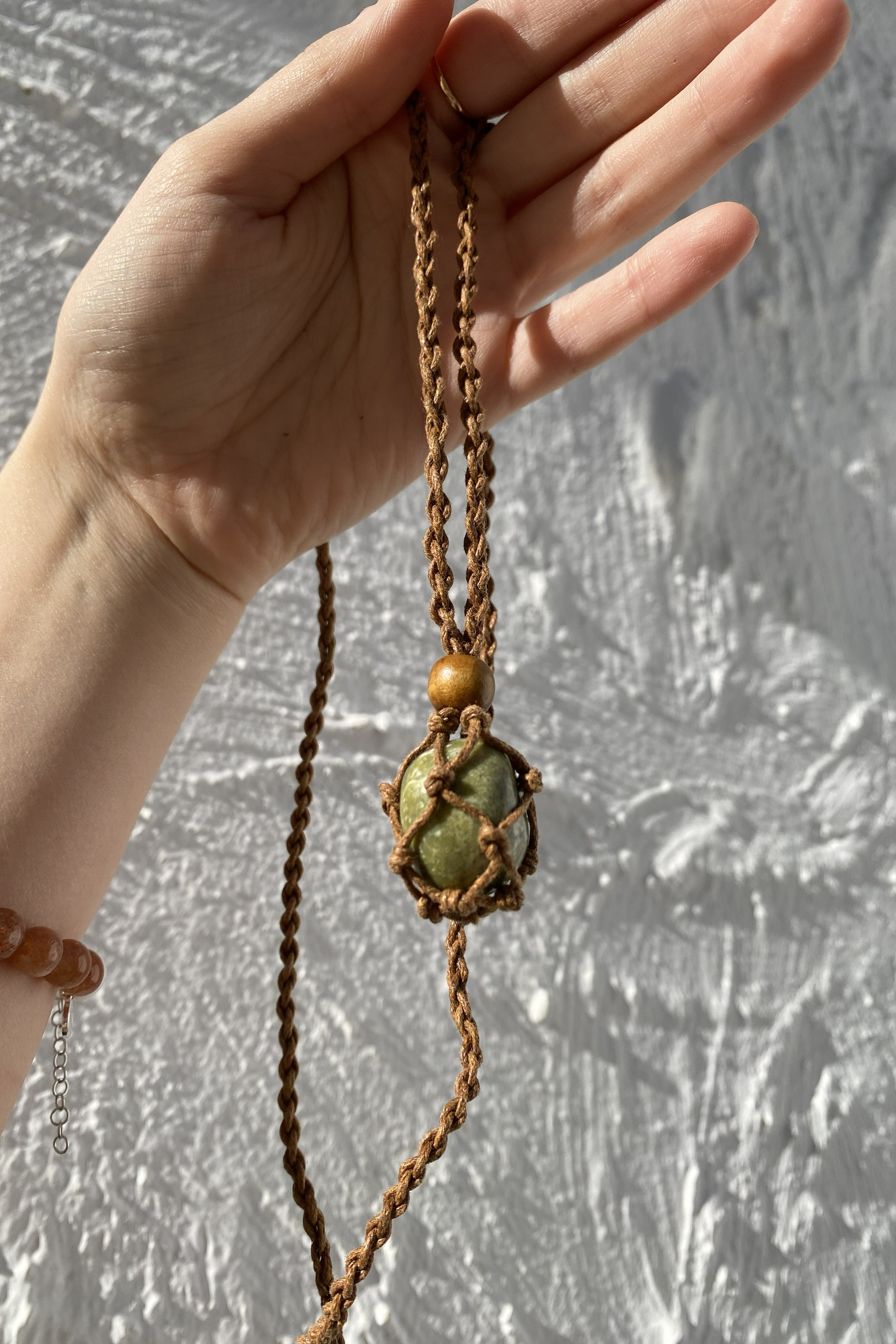 Авоська-подвеска для кристаллов коричневая