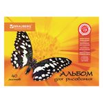 Альбом для рисования, А4, 40 листов, скоба, выборочный лак, BRAUBERG, 202х285 мм, "Летняя феерия" (1 вид), 103434