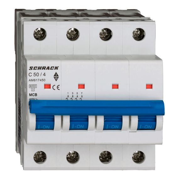 Автоматический выключатель Schrack Technik 4P C 50A 6kA Amparo AM617450--