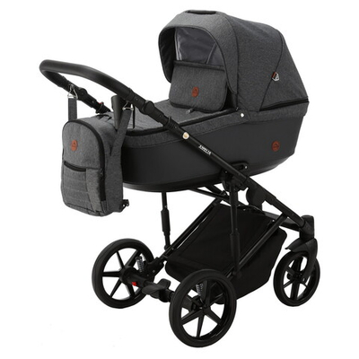 Детская коляска Adamex Amelia 2 в 1 AM246-TIP (Т.СЕР+Т.СЕР.КОЖА)