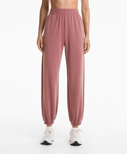 Oysho Брюки-джоггеры из ткани с модалом, розовый