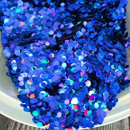 Блестки Глиттеры 2,5 мм. - Синий голографик универсальные для творчества, рукоделия, для смолы, дизайна ногтей, декор...