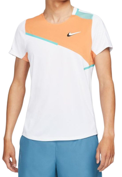 Мужская теннисная футболка Nike Court Dri-Fit Slam Top M - white/hot curry/washed teal/white