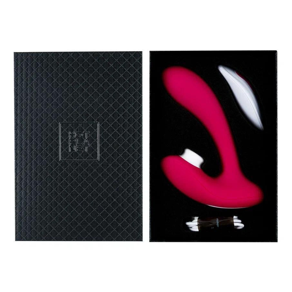 Бордовый вибратор для точки G с вакуум-волновой стимуляцией клитора Venus (Цвет: бордовый)