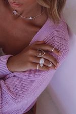 Кольцо Сердце с розовым кварце