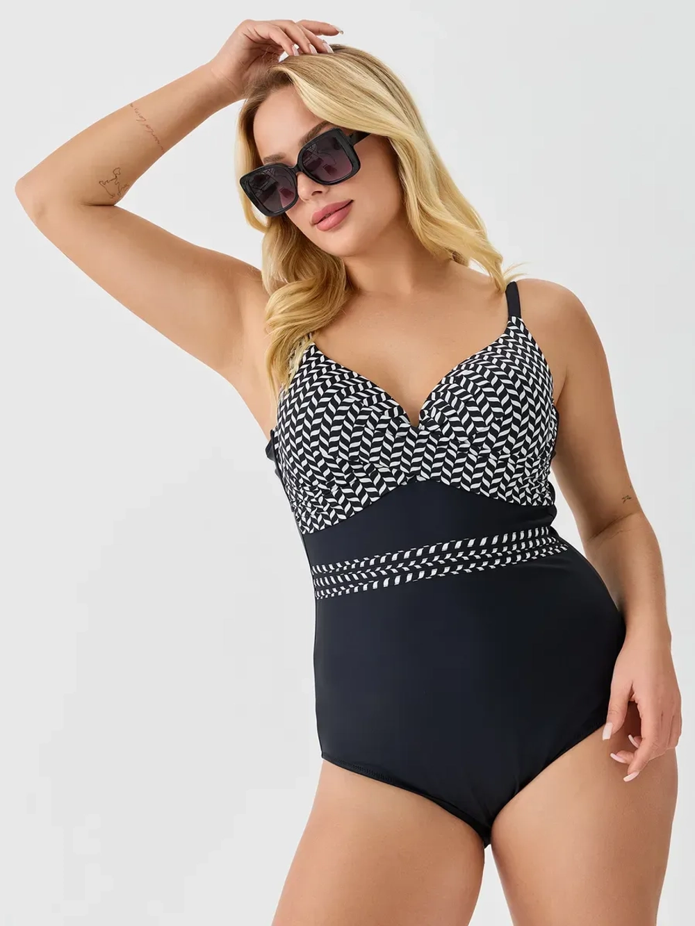 Купальник слитный зебра