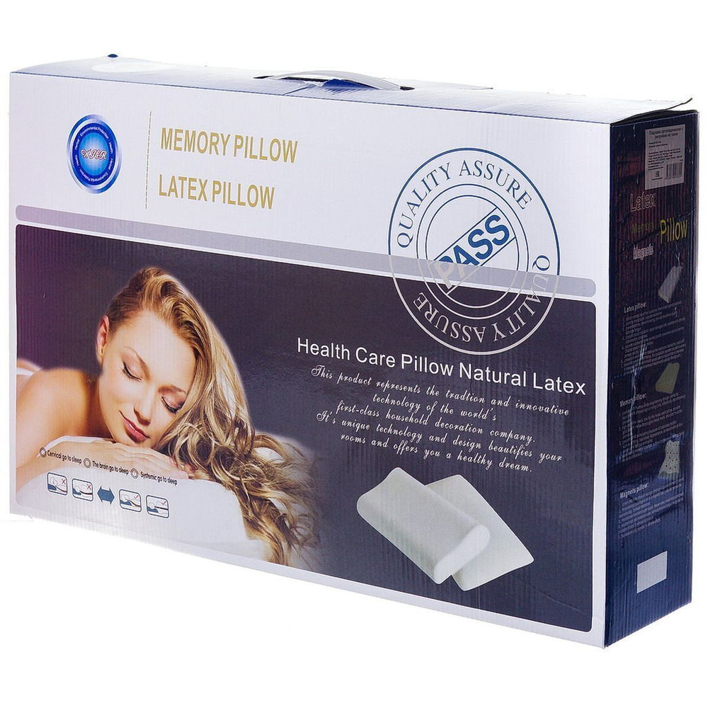 Подушка ортопедическая, 36 х 54 см, латекс, чех 100% п/э, эфф памяти, мягкая, Y6-1909