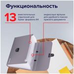 Папка-портфель пластиковая BRAUBERG "ПРОЕКТ", А4 (330х240х35 мм), 13 отделений, серый, РОССИЯ, 226027
