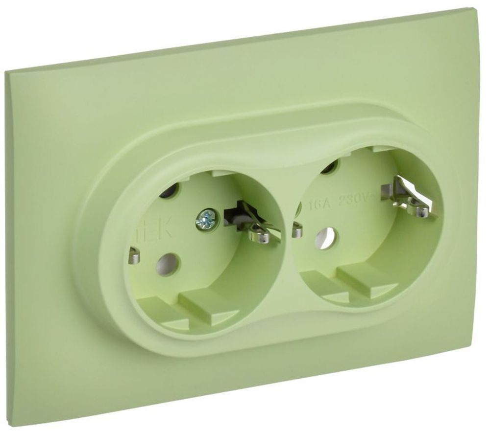 Розетка 2-м SKANDY 16А с заземл. без защ. шторок в сборе SK-R08G мятный IEK SK-R21-16-K06-F Розетка 2-м SKANDY 16А с заземл. без защ. шторок в сборе SK-R08G мятный IEK SK-R21-16-K06-F