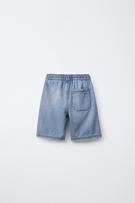 ZARA ДЖИНСОВЫЕ ШОРТЫ LOOSE FIT, СИНИЙ