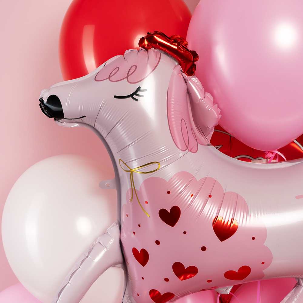 Фольгированный шар-фигура «Пудель» в розовом цвете, 84 см