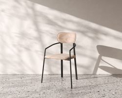Стул Ror, Round, велюр, черный/бежевый
