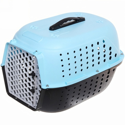 Переноска для животных «ЛЮБИМЫЙ БРО», ромбики, цвет голубой, 48*32*30см/до 10кг (Лейбл)