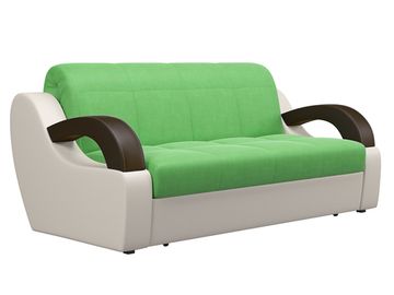 Диван Мадрид 1,6 - Velutto 31 зеленый/беж кожзам/ коричневая накладка