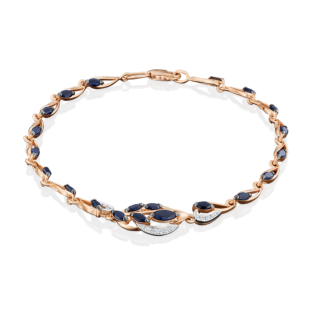 Браслет из комбинированного золота с фианитами