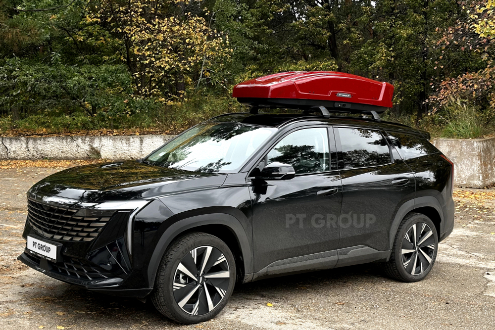 Автобокс на крышу автомобиля "Space Luxe" двустороннее открывание (красный) / PT-Group