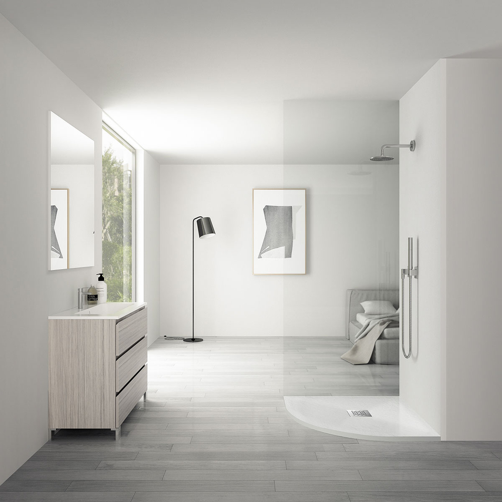 из искусственного камня  Vincea VST-4SQ9012W-L,1200*900*25, белый матовый, левый