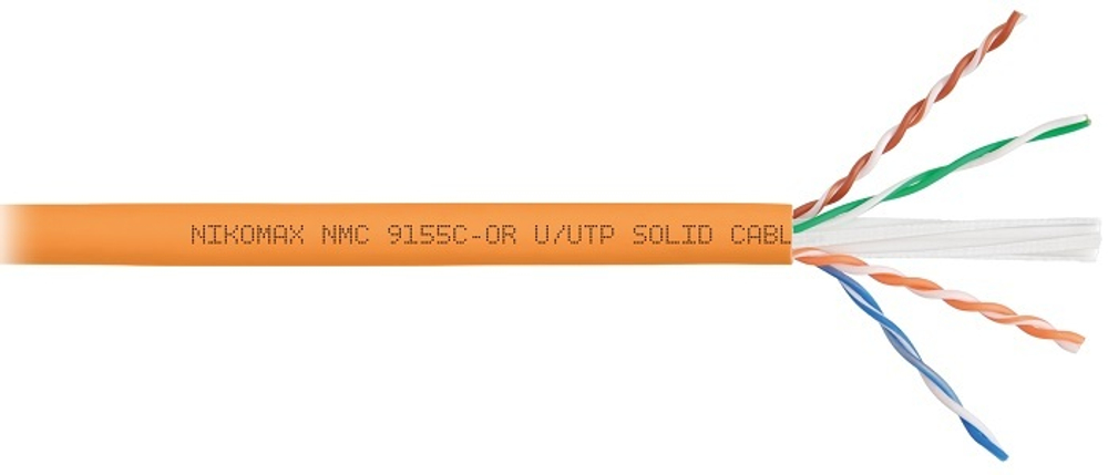 Кабель витая пара U/UTP 6a кат. 4 пары  NMC 9155C-OR