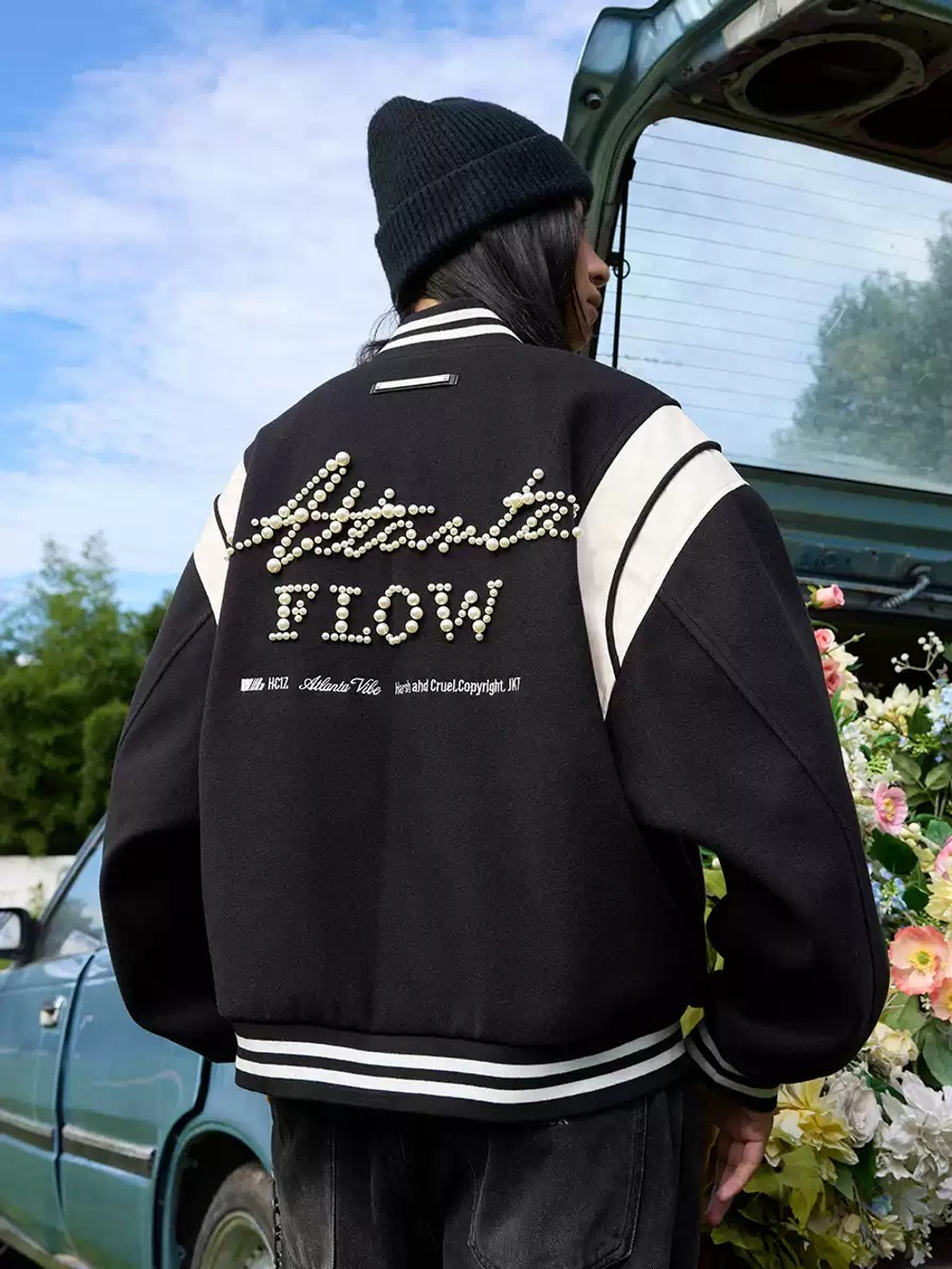 Бомбер HARSHandCRUEL "Atlanta Flow" Paneled Varsity Jacket