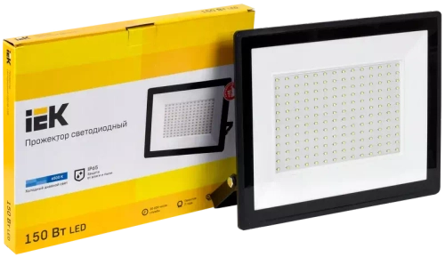 Прожектор СДО 06-150 светодиодный черный IP65 6500 K IEK LPDO601-150-65-K02