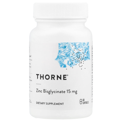 Thorne, бисглицинат цинка, 15 мг, 60 капсул