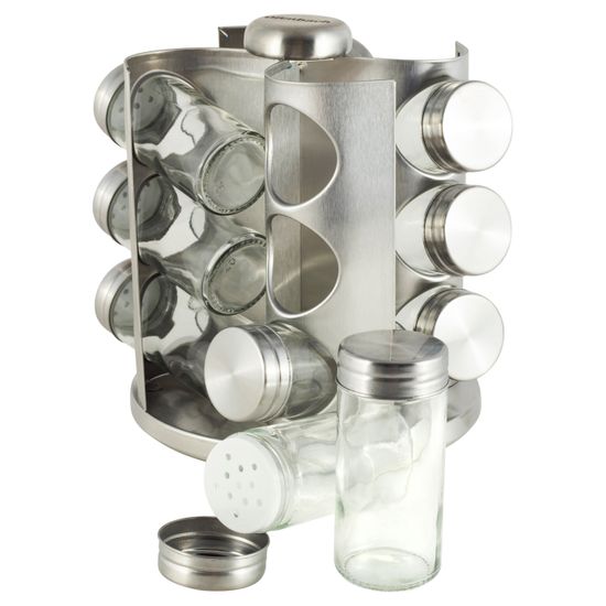 Набор ёмкостей для специй 12 шт. Ofenbach NB 101000 на круглой подставке из нержавеющей стали