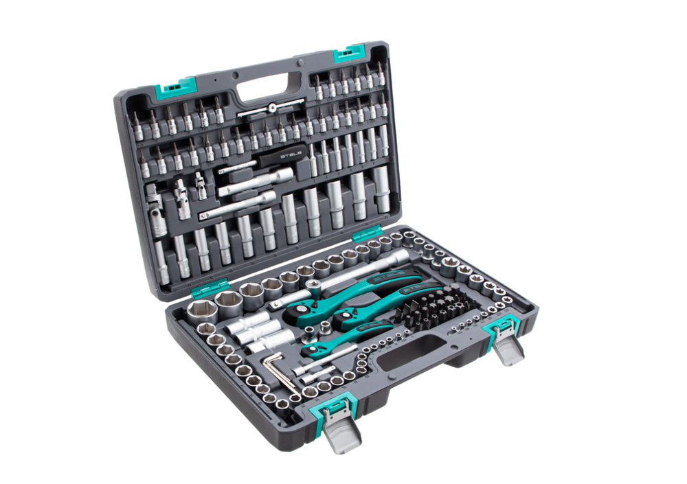 STELS Набор инструментов, 1/4", 3/8", 1/2", Cr-V, S2, усиленный кейс, 151 предм. [14114]