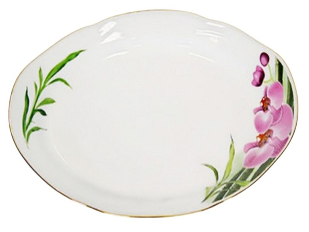 Блюдо овальное "БАМБУКОВАЯ ОРХИДЕЯ (Голубка)" 33 см, Беларусь. Блюдо овальное "БАМБУКОВАЯ ОРХИДЕЯ (Голубка)" 33 см, Беларусь.