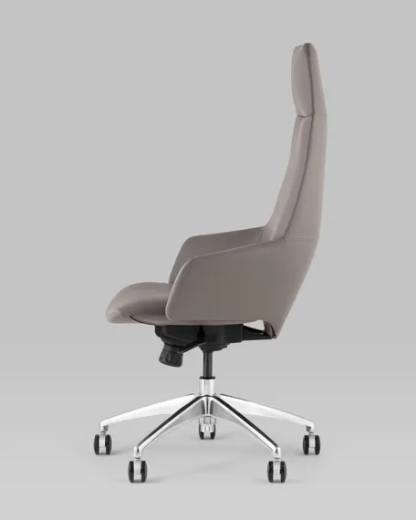 Кресло руководителя Bow серая экокожа