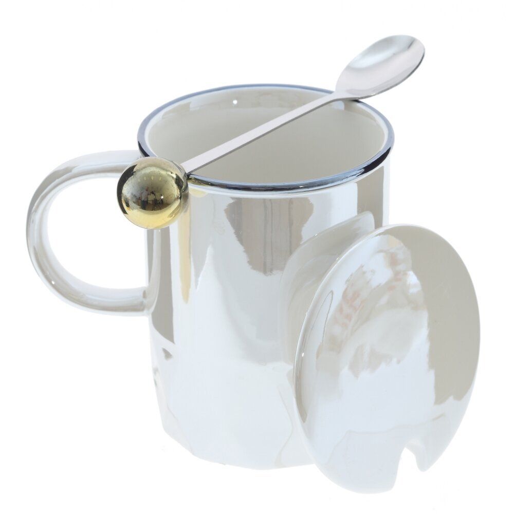 GAEM Кружка с крышкой и ложкой, 330 мл, L12 W8 H13 см, 2в.