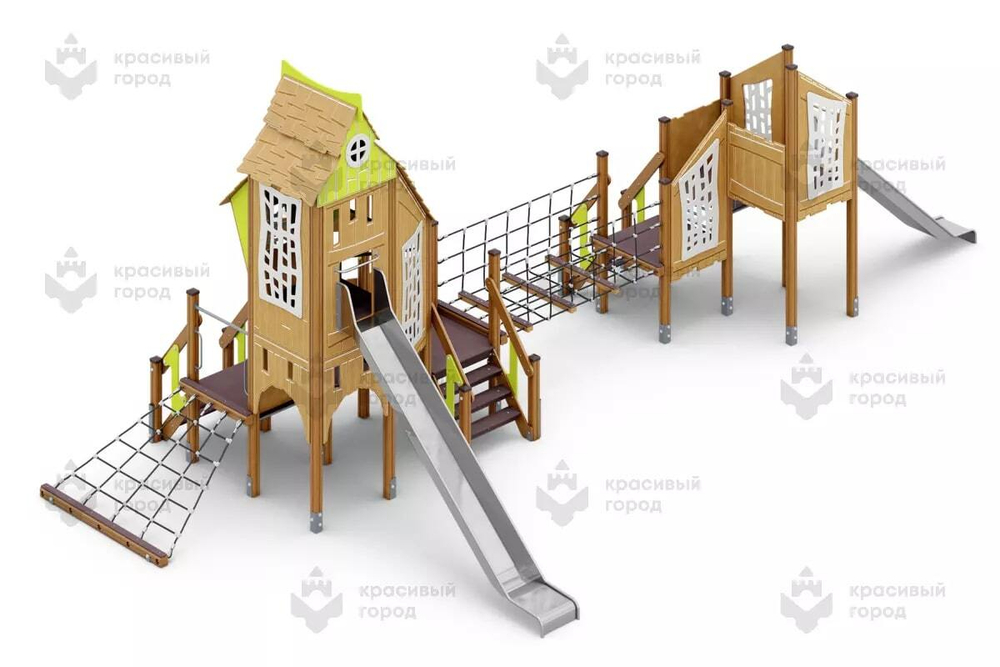 Игровой комплекс Небесное дерево мини с канатным переходом