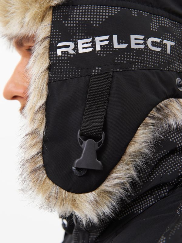 Шапка ушанка зимняя Reflect ткань Reflex Membrane цвет Чёрный иск. мех Волк